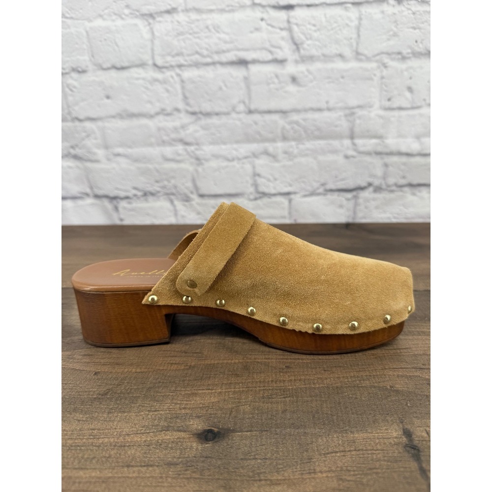 Anellini Suede Clogs Studded Wood Heel Mule Boho Retro Cottagecore EU 38/ US 7.5 - Picture 9 of 12